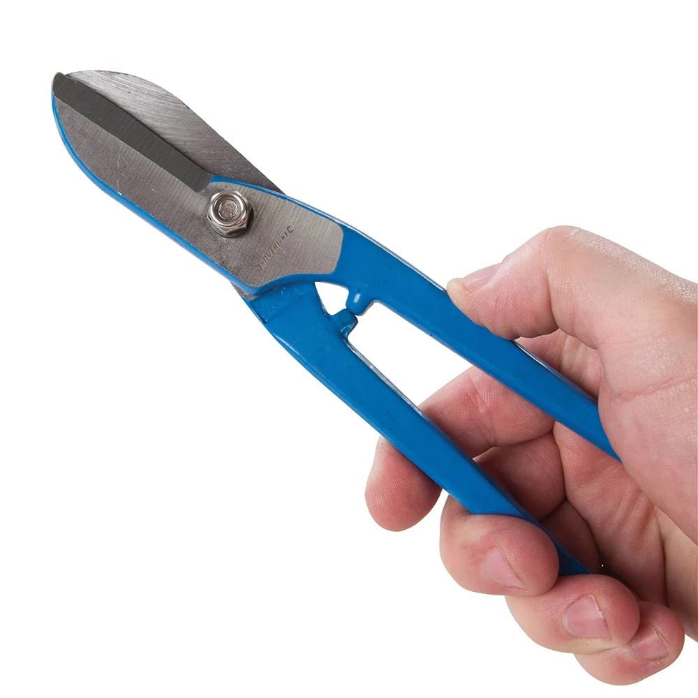 Silverline Tin Snips 200mm Hardened Steel Blades Soft Grip Anti-Nip Lugs