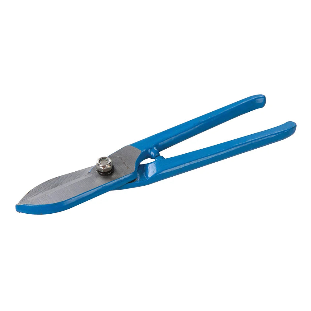Silverline Tin Snips 200mm Hardened Steel Blades Soft Grip Anti-Nip Lugs