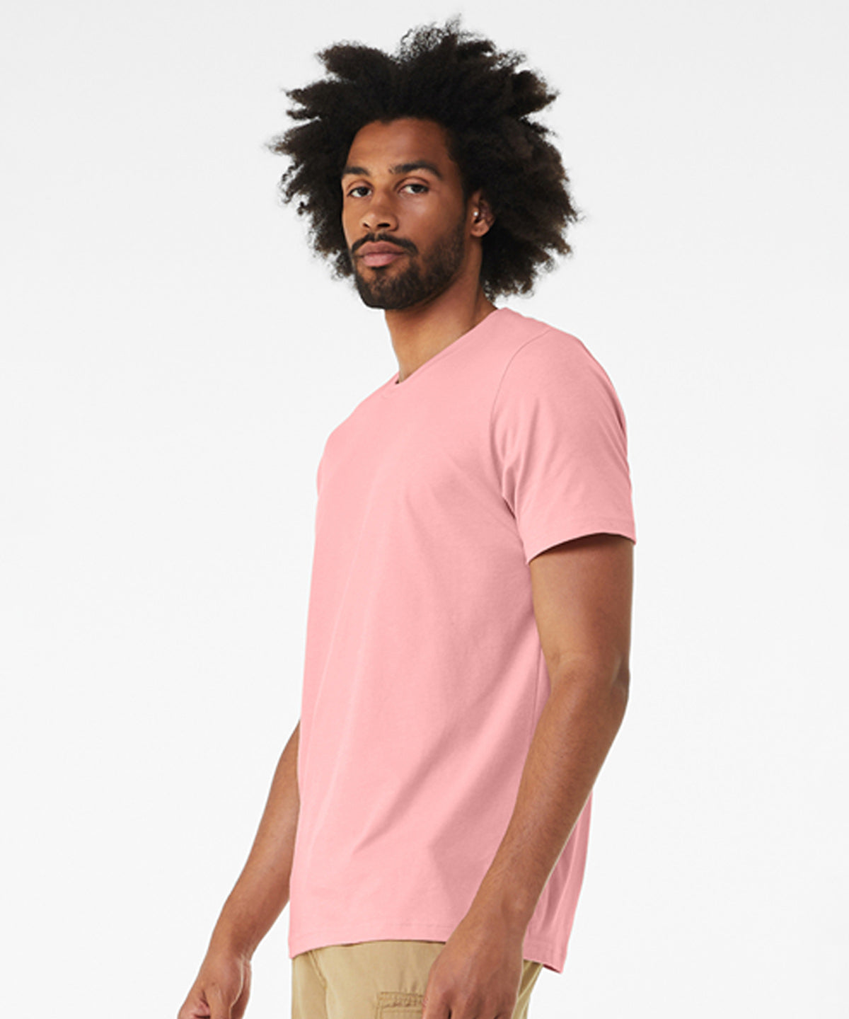 Bella Canvas Unisex Jersey Crew Neck T-Shirt Pink Combed Cotton Slim Fit