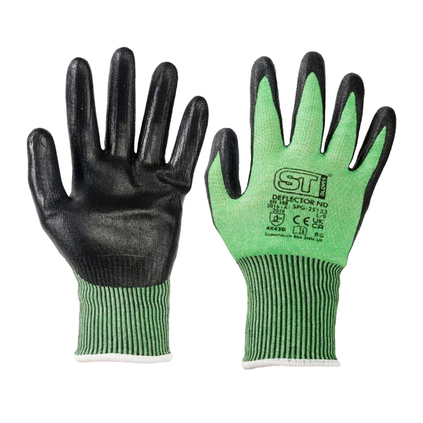Supertouch Deflector ND Cut-Level D Nitrile Foam Gloves HPPE Steel Liner