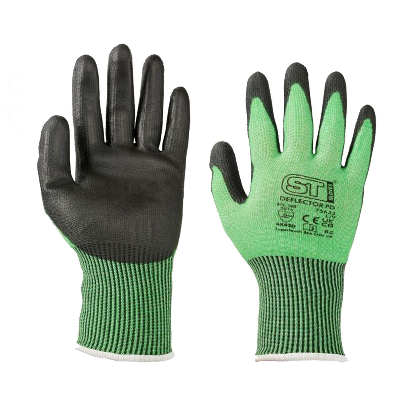 Supertouch Deflector PD Cut Resistant PU Gloves Level D Protection Green