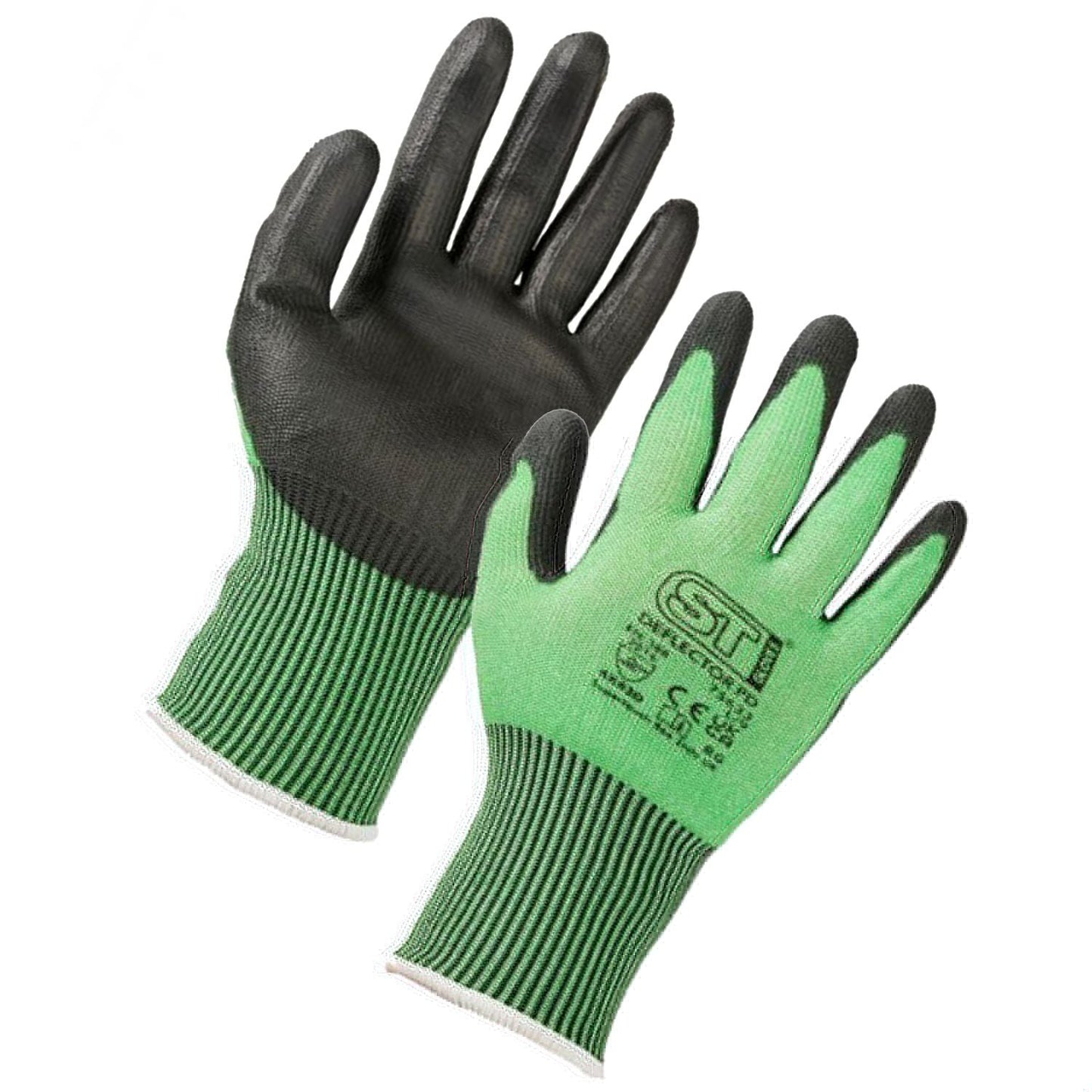 Supertouch Deflector PD Cut Resistant PU Gloves Level D Protection Green