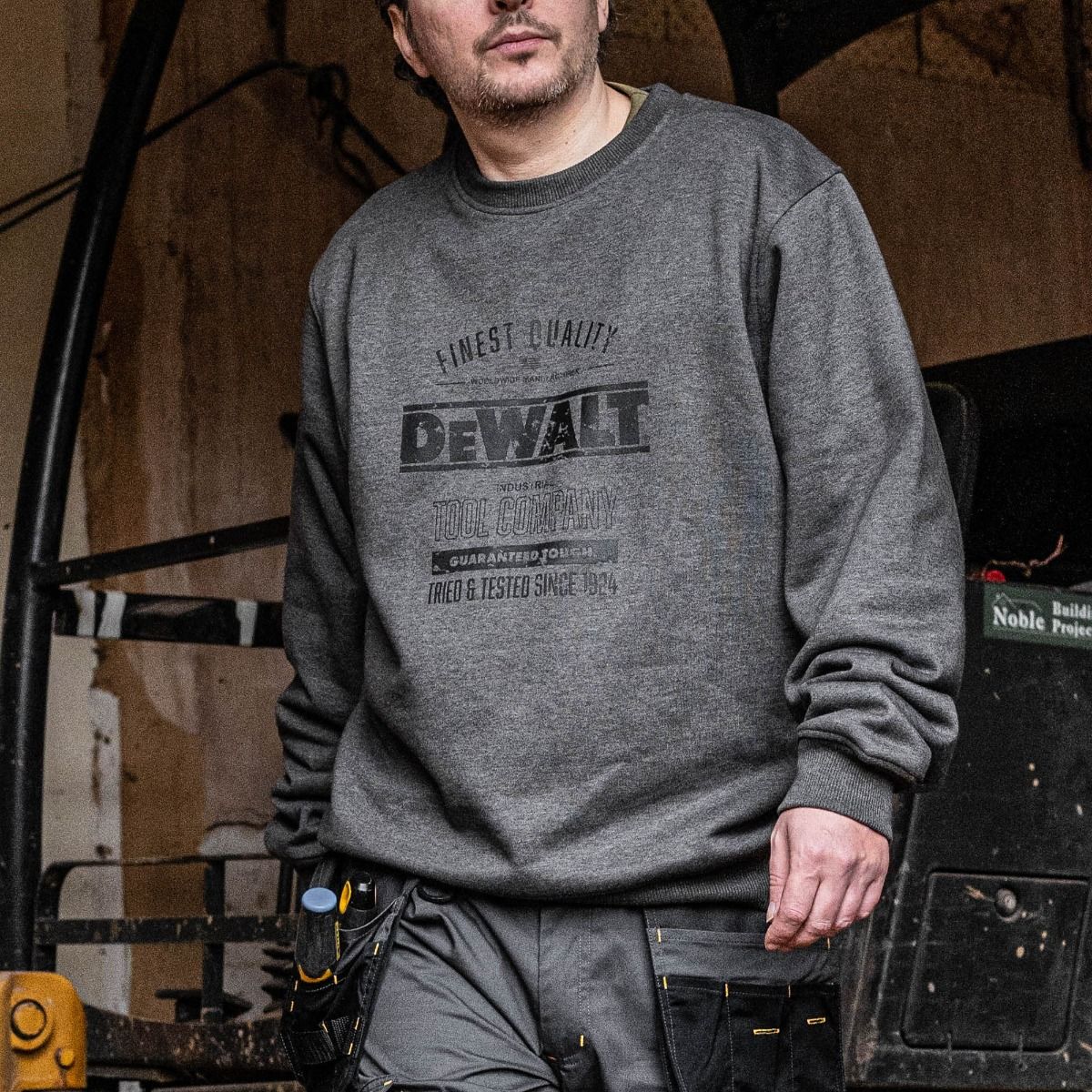DeWalt Delaware Crew Neck Sweatshirt Polycotton Blend Ribbed Cuffs Hem