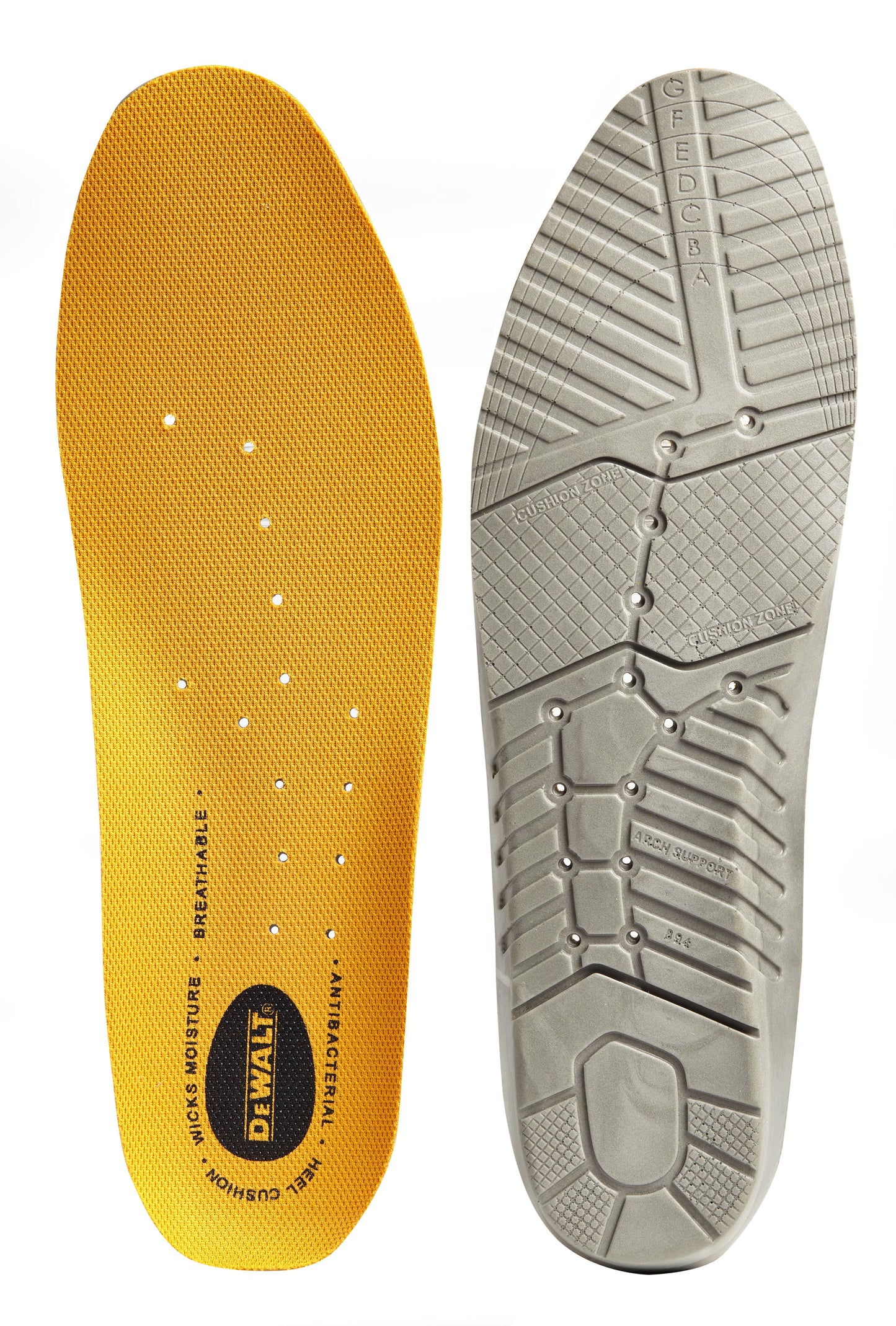 DeWalt PU Insoles Comfort Arch Support Anti-Bacterial Moisture Wicking Fit All