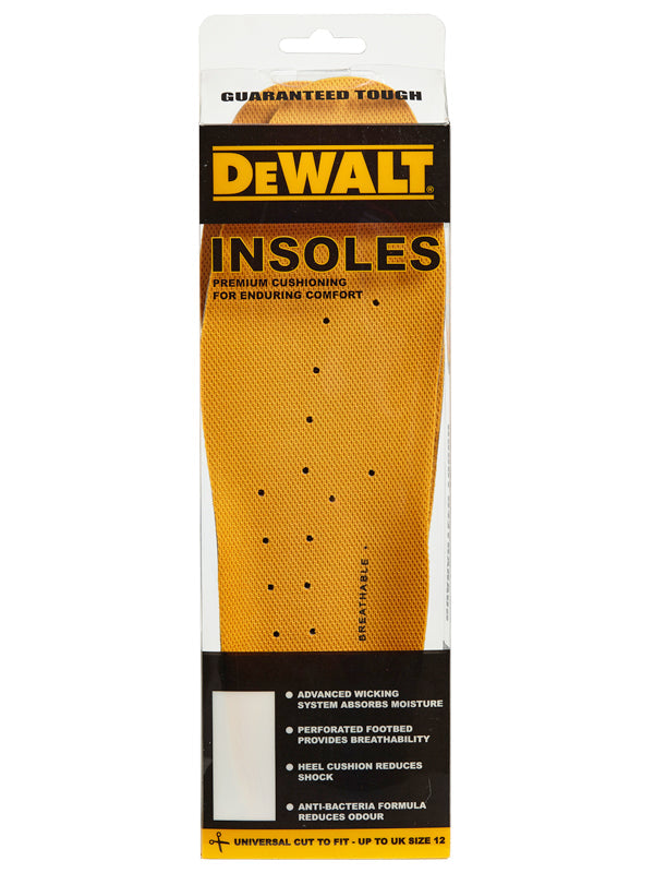 DeWalt PU Insoles Comfort Arch Support Anti-Bacterial Moisture Wicking Fit All