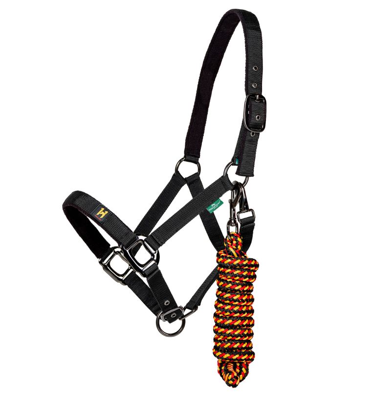 Horseware Ireland Newmarket Headcollar & Leadrope #colour_whitney-gold