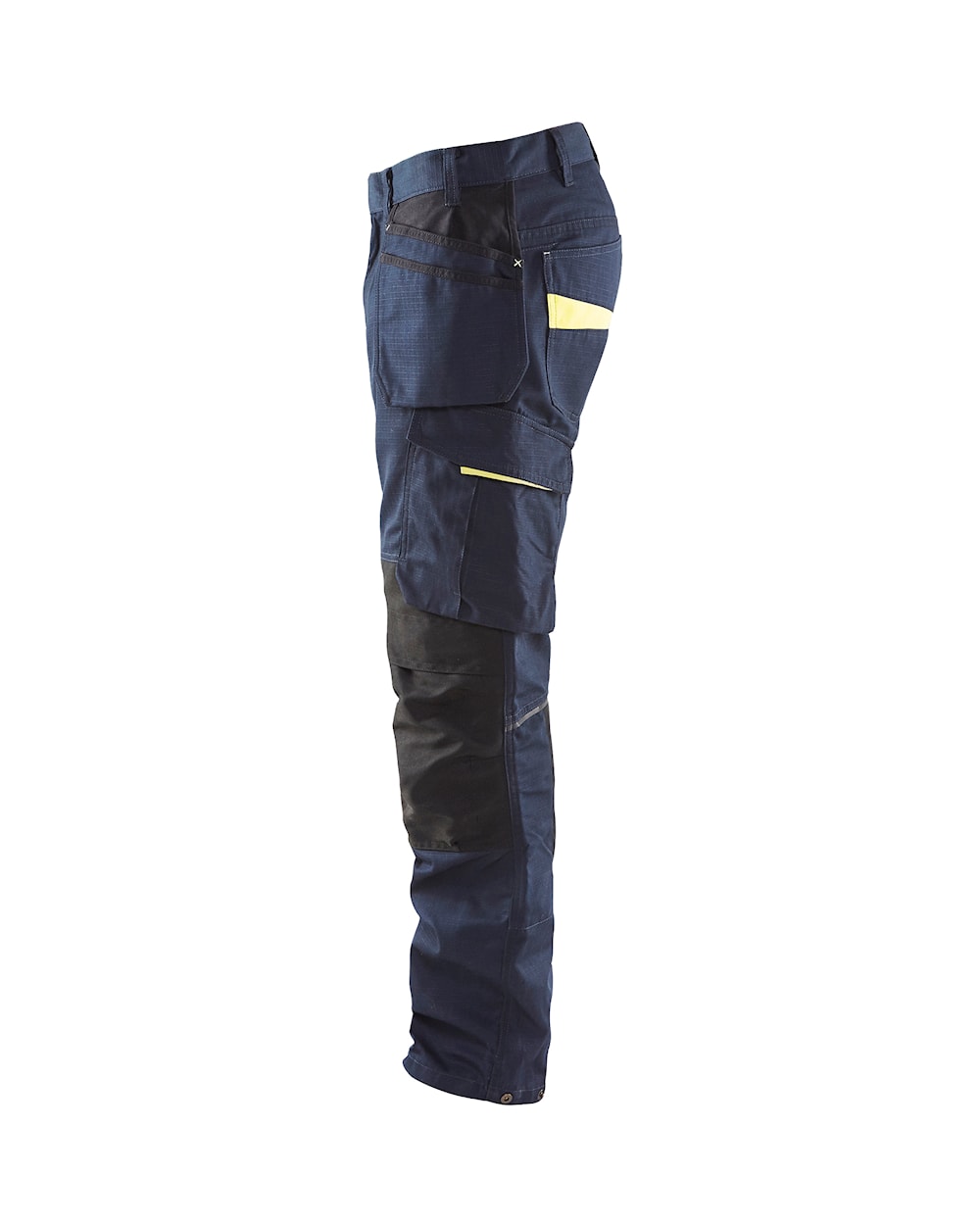 Blaklader 1496 Service Trousers Stretch Nail Pockets Dark Navy Hi-Vis Yellow