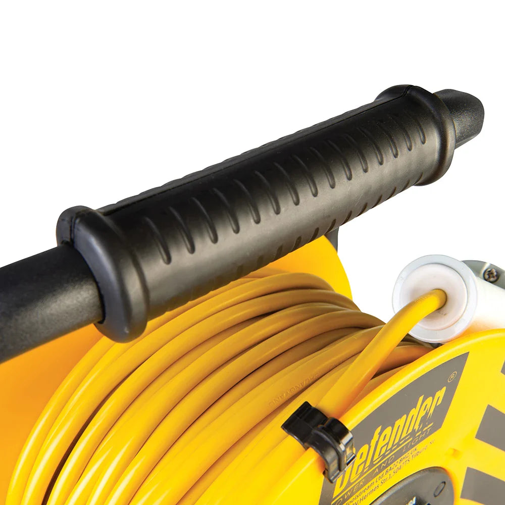 Defender 50m Industrial Cable Reel 16A 2-Way with Thermal Overload Protection