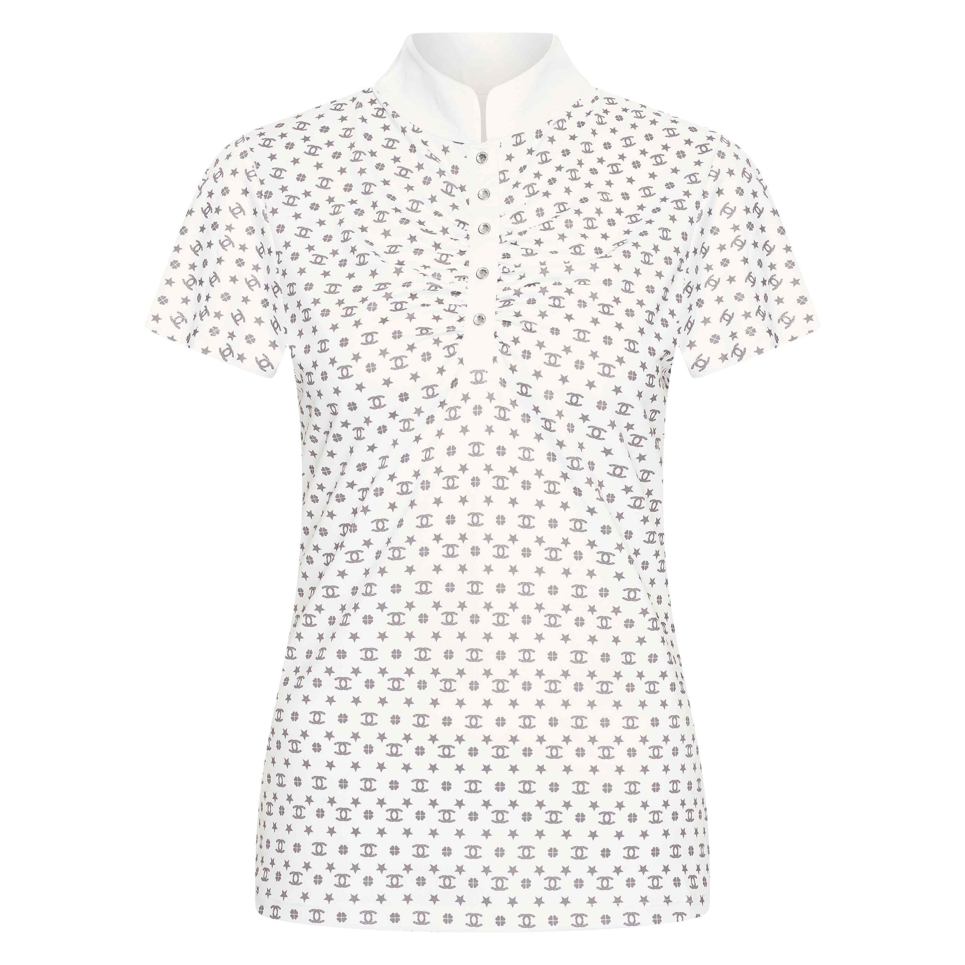 Imperial Riding Children's Roxy AOP Tech Top #colour_white-grey