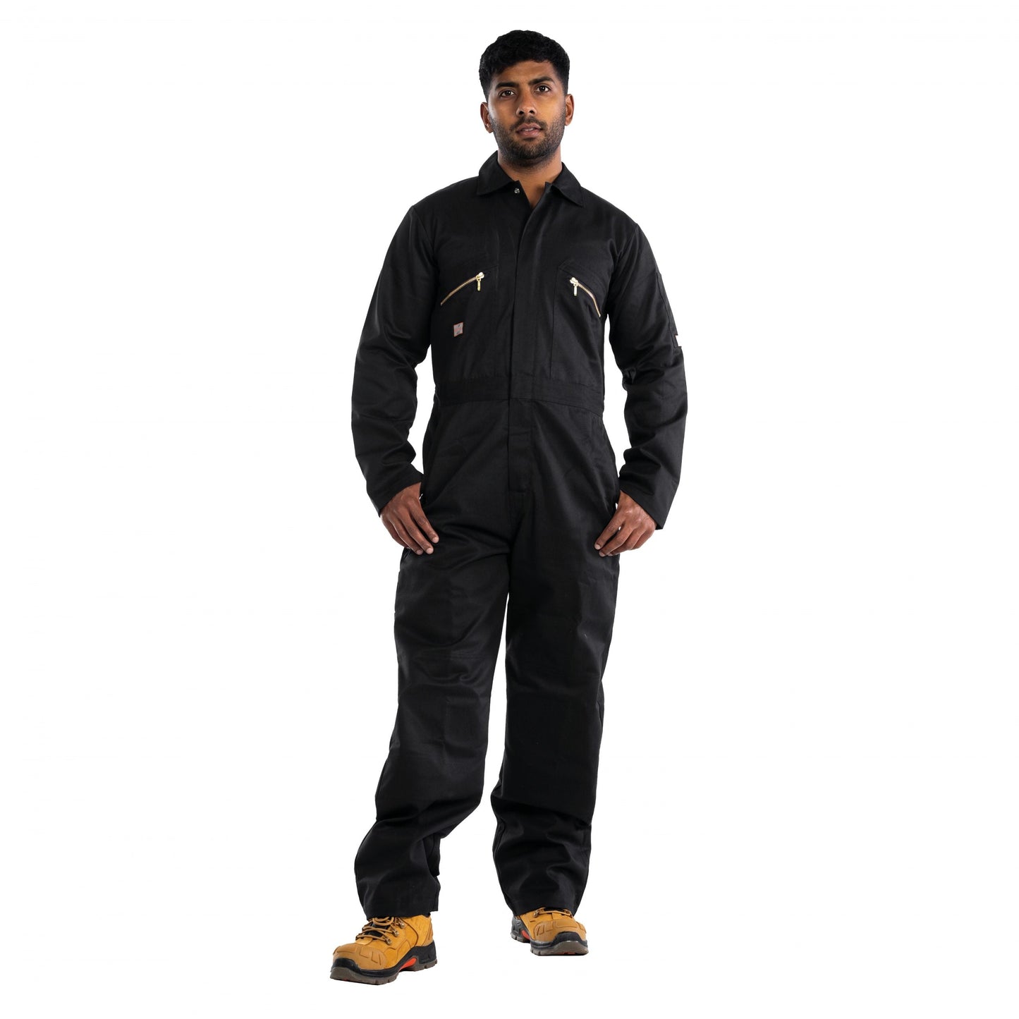 Unbreakable Zipped Coverall 260gsm YKK Zip Pockets Reinforced Waistband