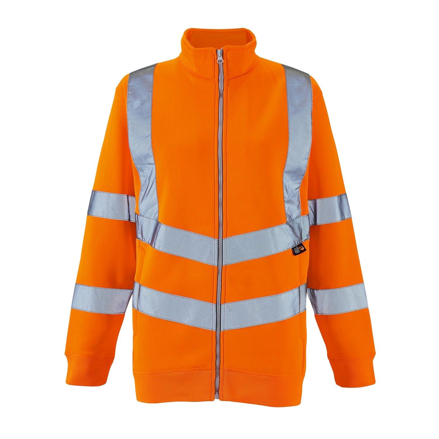Supertouch Ladies Hi Vis Orange Eshaal Zipped Sweatshirt with Pockets