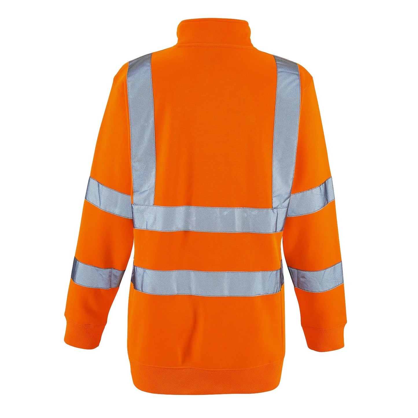 Supertouch Ladies Hi Vis Orange Eshaal Zipped Sweatshirt with Pockets