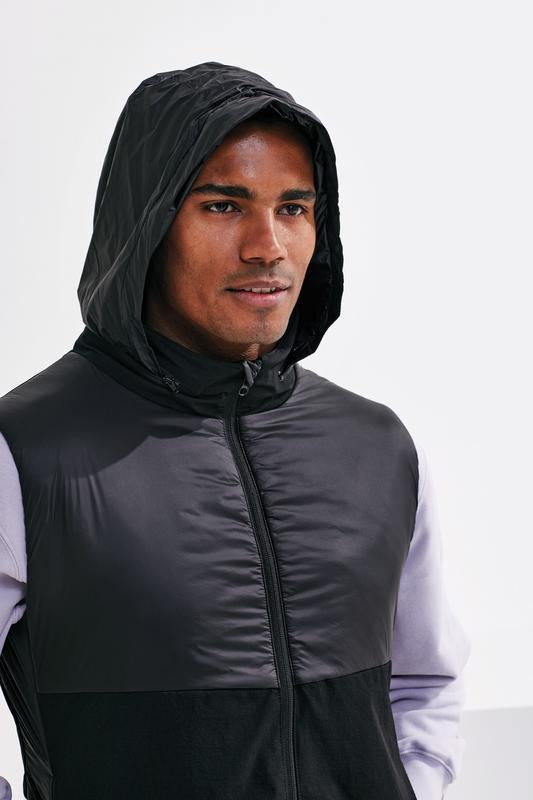 Men's TriDri Insulated Hybrid Gilet Lightweight Packable with Hood UK Size