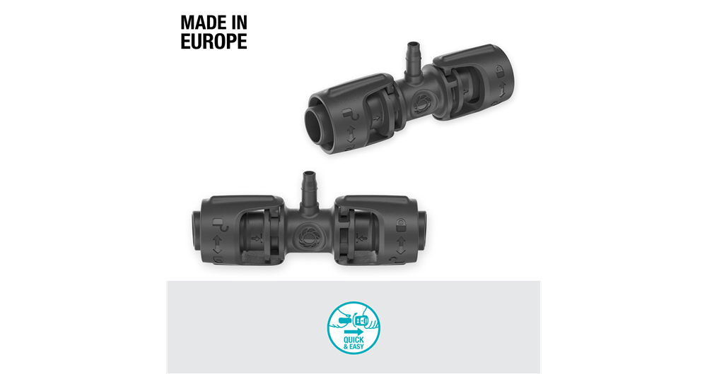 Gardena T-Joint 1/2" to 3/16" Micro-Drip System Connector 5 Pack