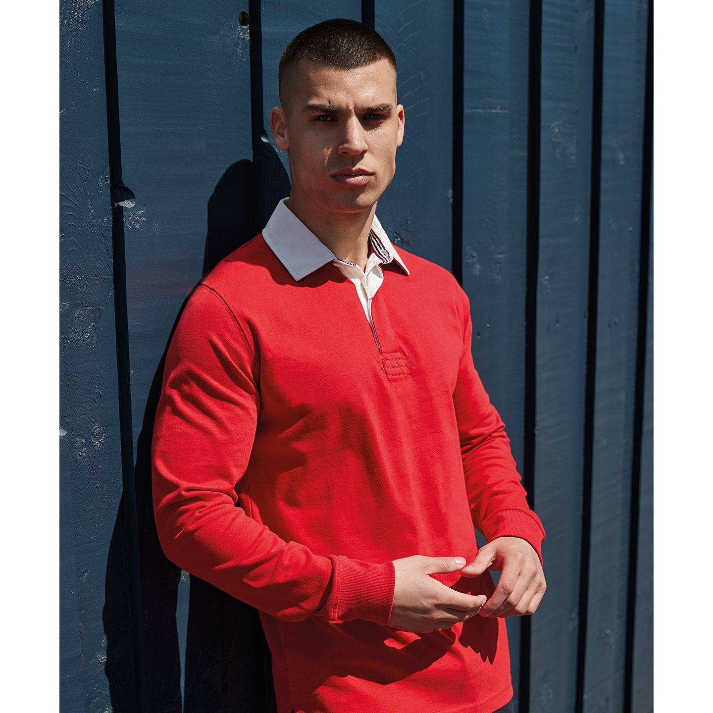 Front Row Premium Superfit Rugby Shirt Slim Fit Soft Cotton Woven Collar