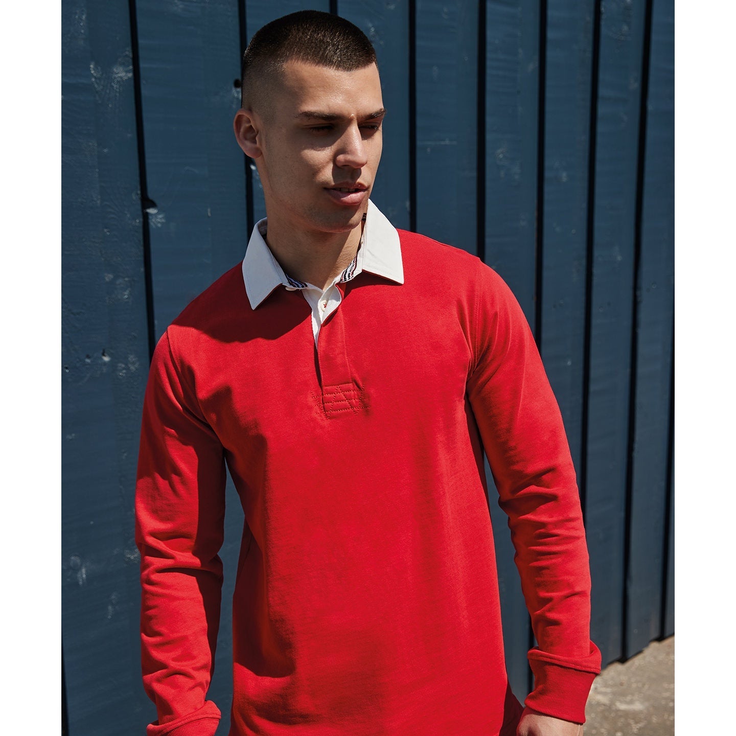 Front Row Premium Superfit Rugby Shirt Slim Fit Soft Cotton Woven Collar