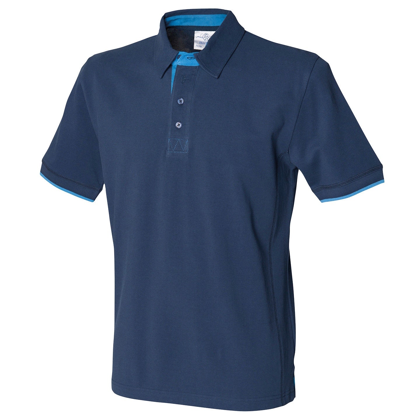 Front Row Contrast PiquÃ© Polo Shirt 100% Cotton Tipped Sleeves Size S-2XL