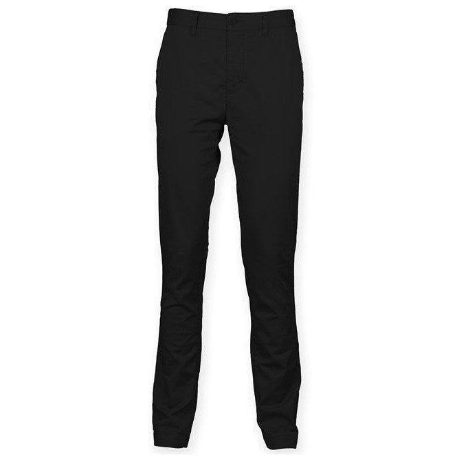 Front Row Stretch Chinos Flat Front Lightweight Cotton Rich Smart Trousers