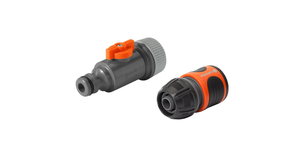 Gardena Soaker Hose Connection Set + Control Valve & Water Stop, 5Year Warranty