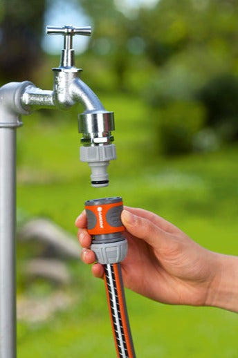 Gardena Hose Connection Set 1/2" - 5/8" with Water Stop and Easy Grip Design