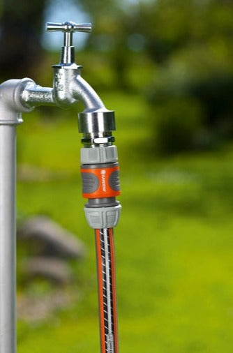 Gardena Hose Connection Set 1/2" - 5/8" with Water Stop and Easy Grip Design