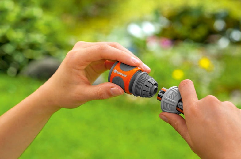 Gardena Hose Connection Set 1/2" - 5/8" with Water Stop and Easy Grip Design