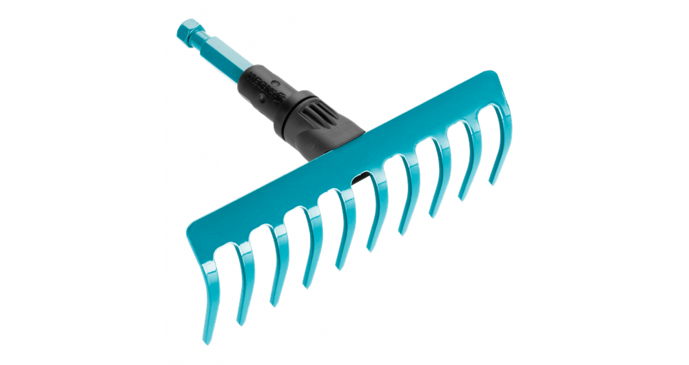 Gardena Combi System Rake 18.5cm Wide 10 Tines Durable Garden Tool