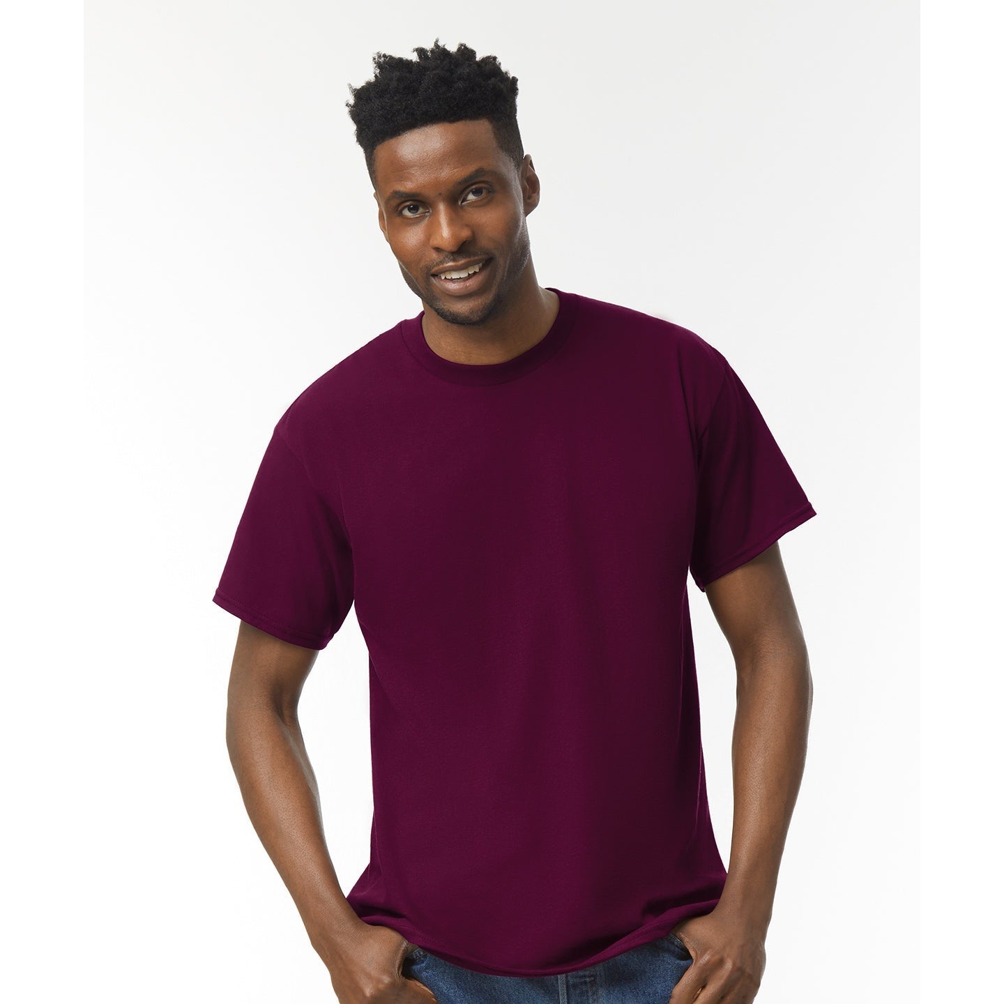 Gildan Heavy Cotton Adult T-Shirt Maroon 100% Cotton Pre-Shrunk Soft Tee