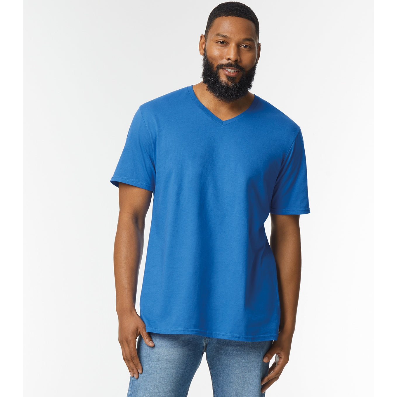 Gildan Softstyle V-Neck T-Shirt 100% Cotton Euro Fit Tearaway Label