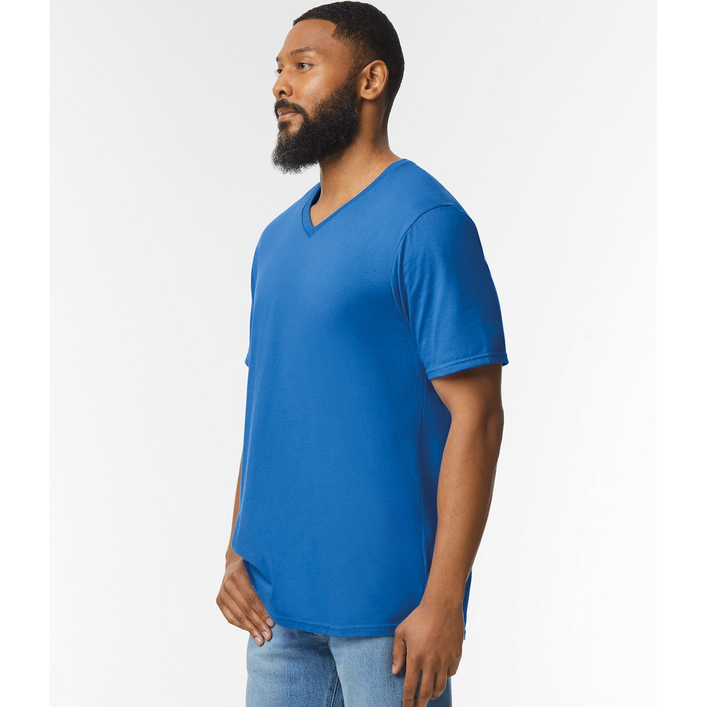 Gildan Softstyle V-Neck T-Shirt 100% Cotton Euro Fit Tearaway Label