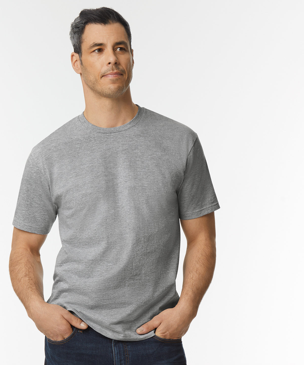 Gildan Softstyle Midweight Adult T-Shirt Ringspun Cotton Sport Grey 185g