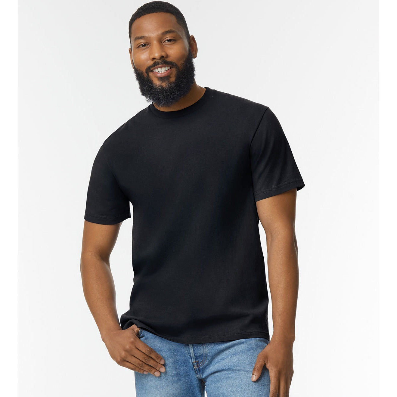 Gildan Softstyle Midweight T-Shirt Adult 100% Cotton Pitch Black Modern Fit