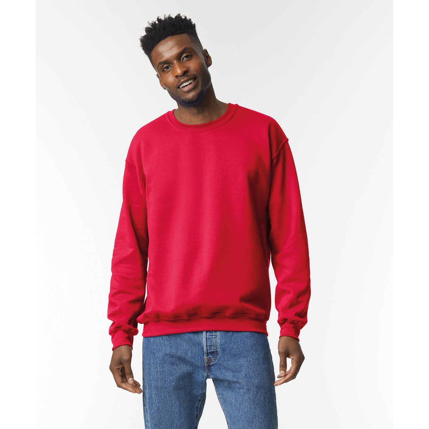 Gildan Heavy Blend Adult Crew Neck Sweatshirt Cherry Red Soft Comfortable S-3XL