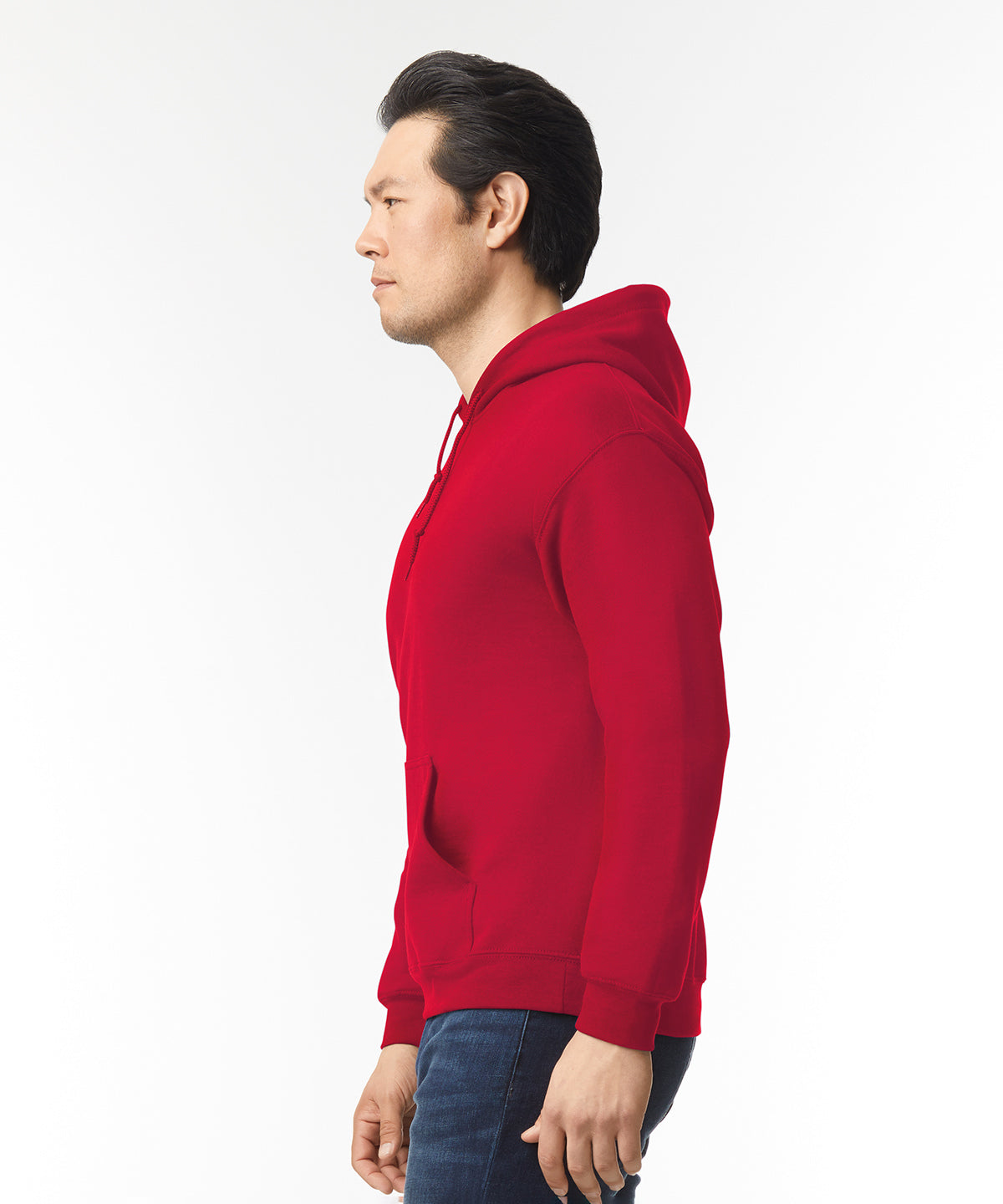 Gildan Heavy Blend Hooded Sweatshirt Cherry Red Soft Cotton-Poly Fleece