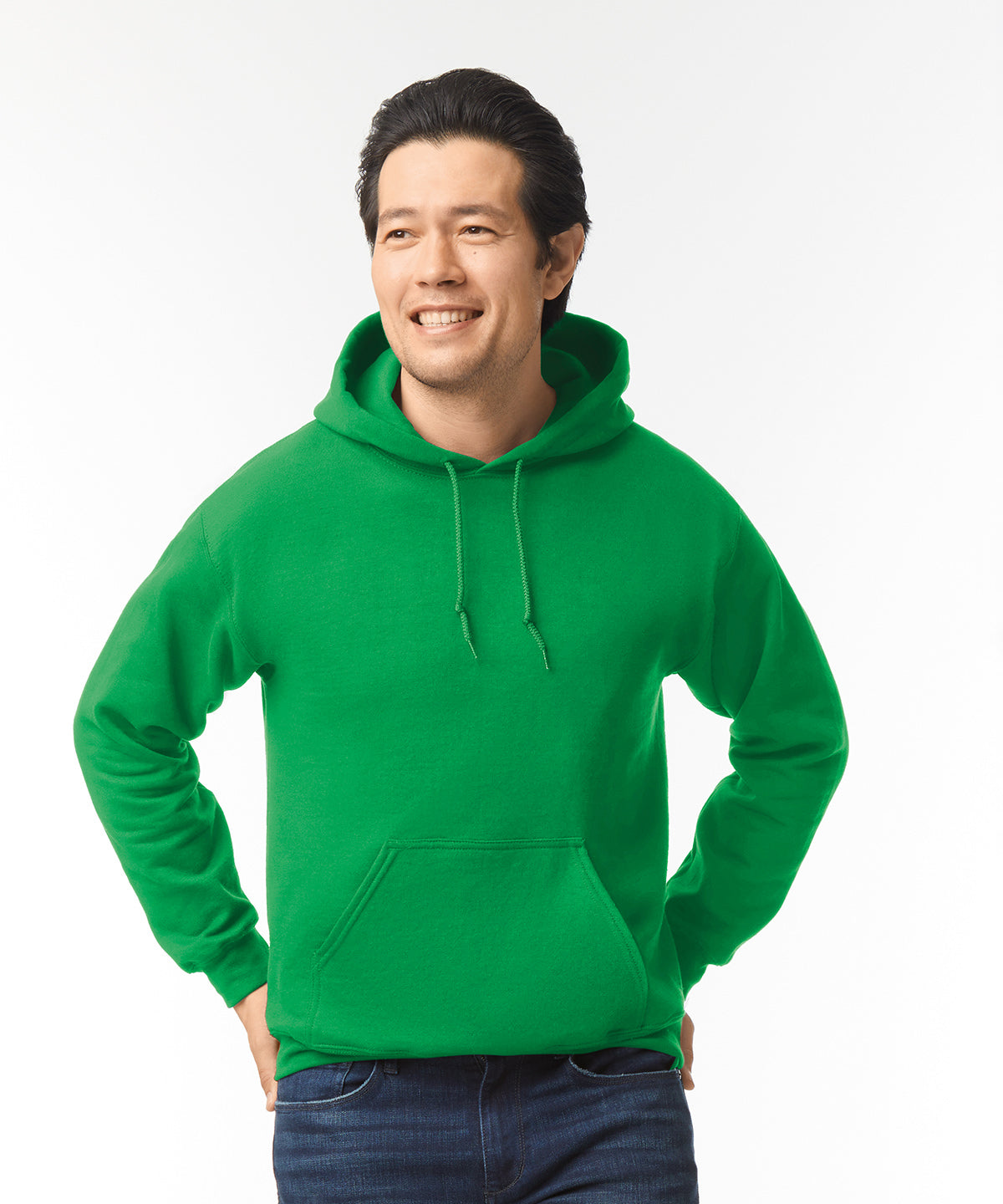 Gildan Heavy Blend Hooded Sweatshirt Irish Green Soft Cotton-Poly Fleece