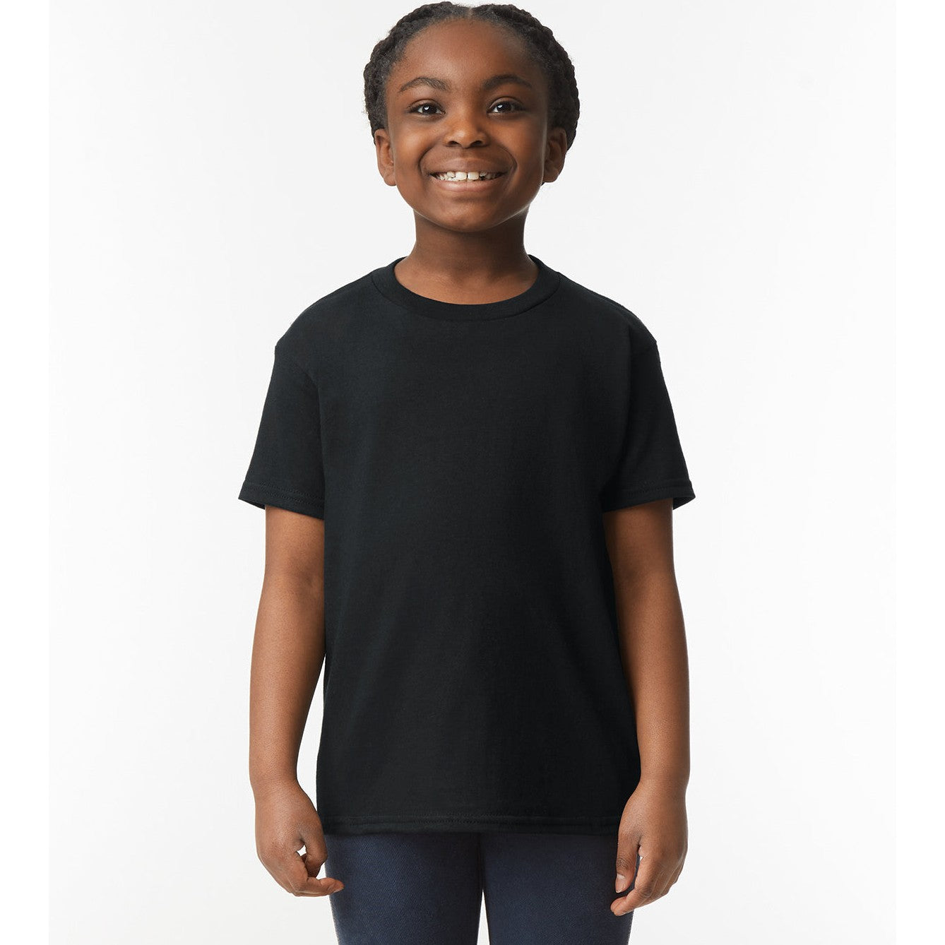 Gildan Heavy Cotton Youth T-Shirt Black Soft Cotton Durable Kids Tee