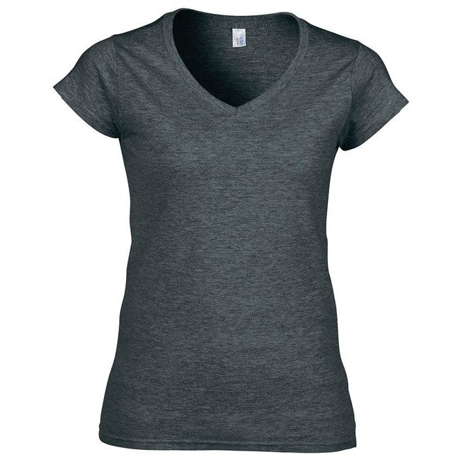 Gildan Softstyle Women's V-Neck T-Shirt Fitted Cotton Tee Various Sizes