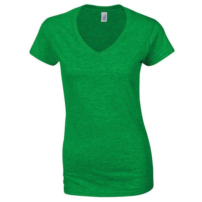 Gildan Softstyle Women's V-Neck T-Shirt Fitted Cotton Tee Various Sizes