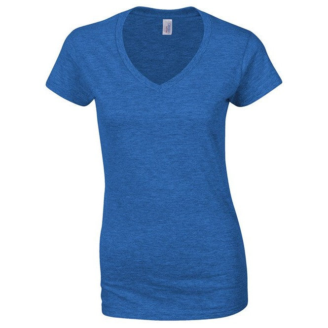 Gildan Softstyle Women's V-Neck T-Shirt Fitted Cotton Tee Various Sizes