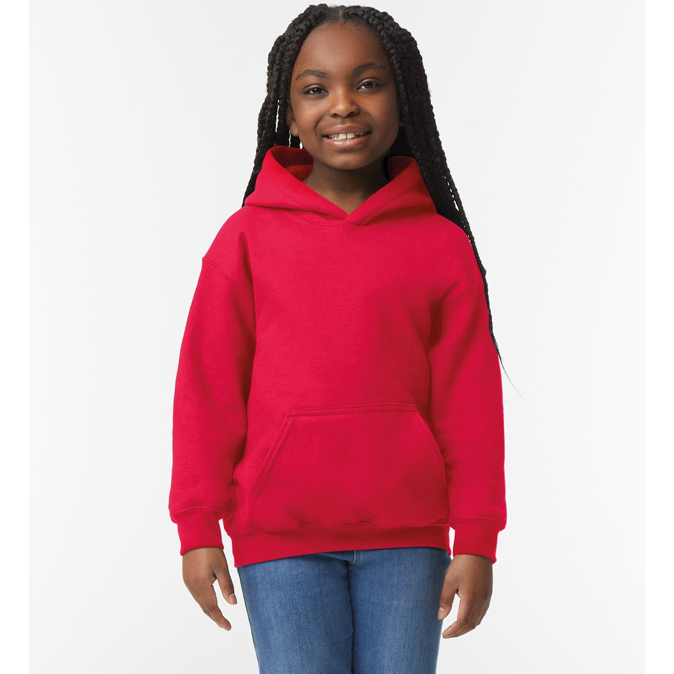 Gildan Heavy Blend Youth Hooded Sweatshirt 50/50 Cotton Polyester Pouch Pocket