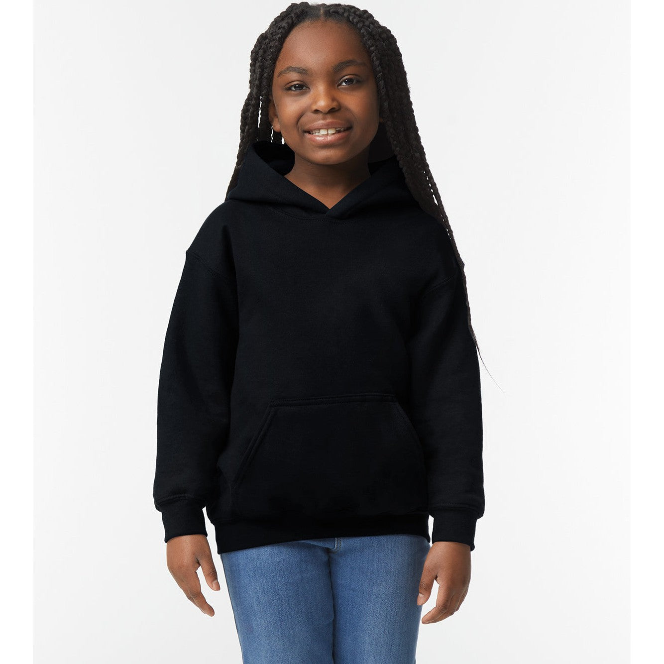 Gildan Heavy Blend Youth Hooded Sweatshirt 50/50 Cotton Polyester Pouch Pocket