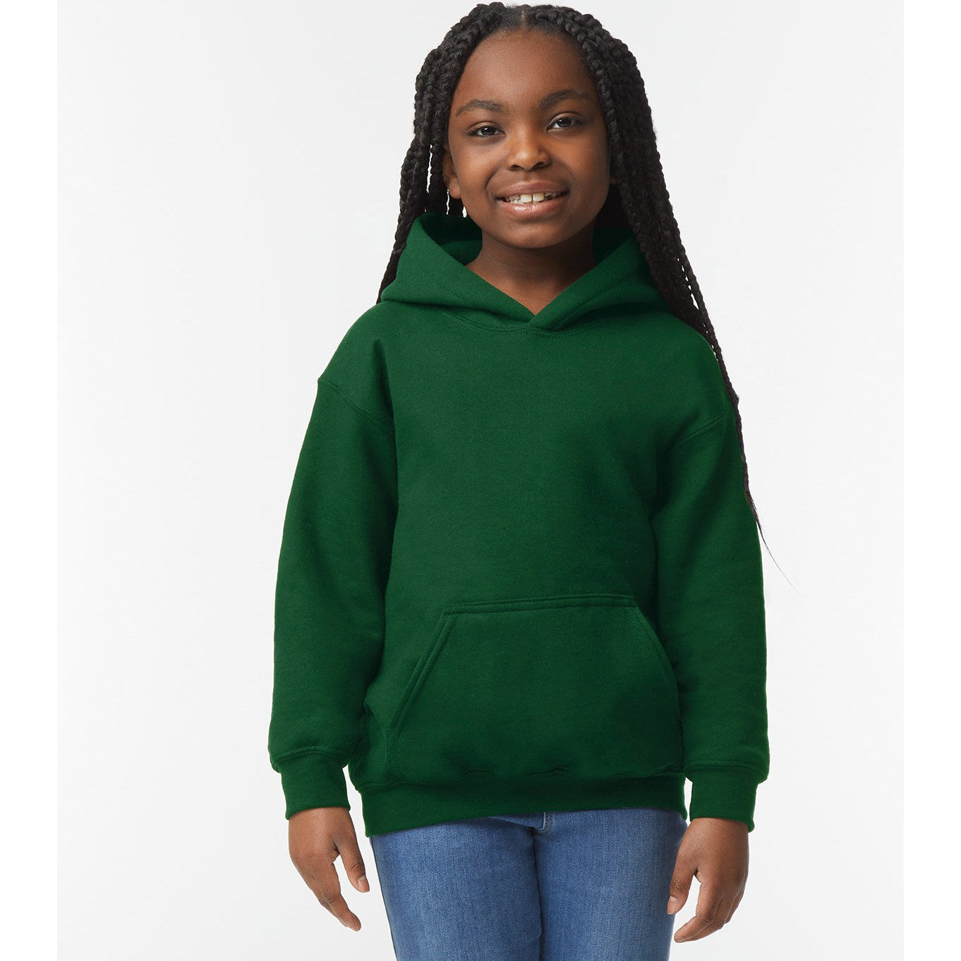 Gildan Heavy Blend Youth Hooded Sweatshirt 50/50 Cotton Polyester Pouch Pocket