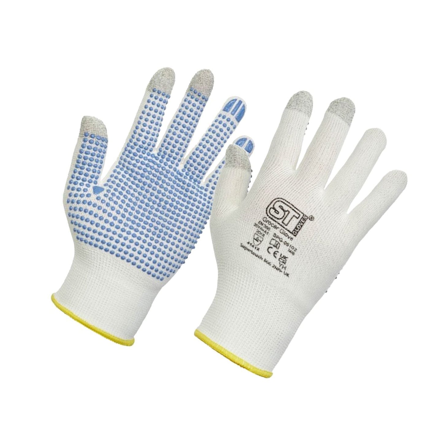 Supertouch Dotted Palm Touchscreen Grocer Gloves for Assembly and Handling
