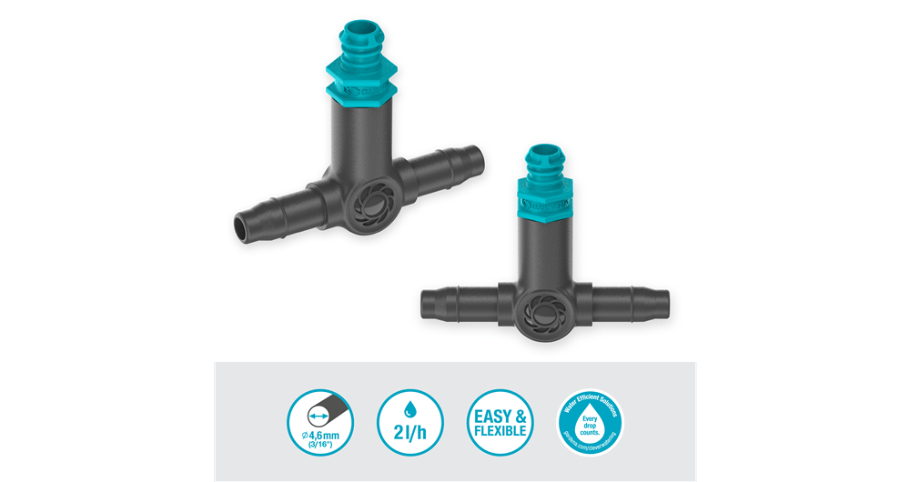 Gardena Inline Drip Head 2 l/h Micro-Drip-System for Efficient Plant Watering