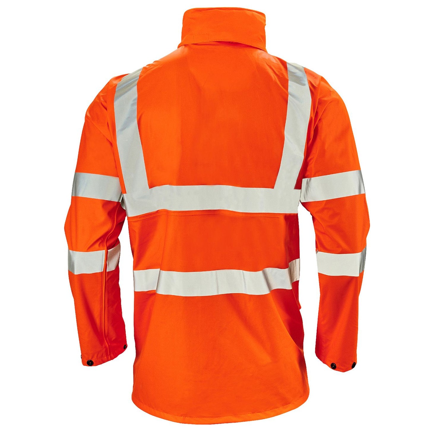 Stormflex Hi Vis Orange PU Jacket Lightweight Waterproof Breathable 2-Way Zip
