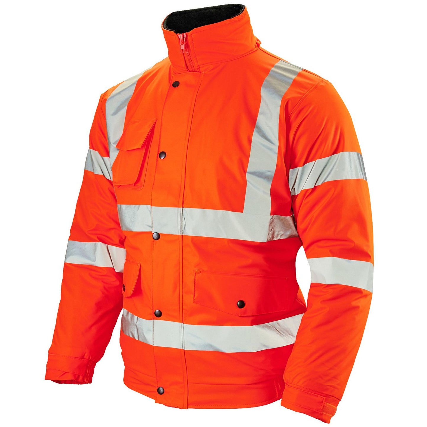 Stormflex Hi Vis Orange PU Bomber Jacket Waterproof Breathable Heavy-Duty