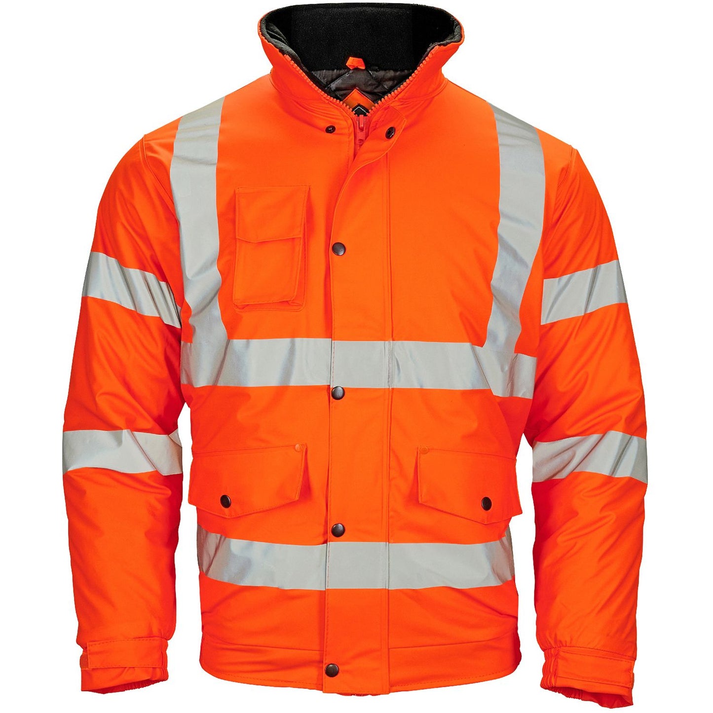 Stormflex Hi Vis Orange PU Bomber Jacket Waterproof Breathable Heavy-Duty
