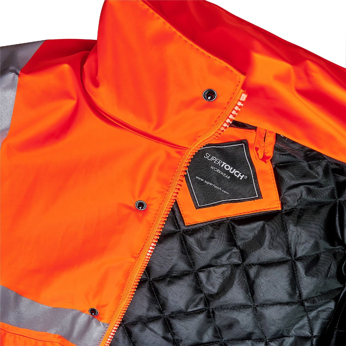 Stormflex Hi Vis Orange PU Padded Parka Heavy Duty Waterproof Jacket