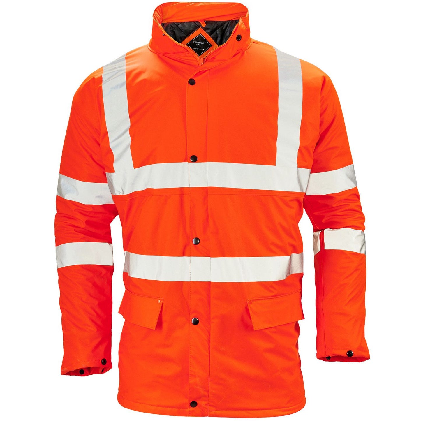 Stormflex Hi Vis Orange PU Padded Parka Heavy Duty Waterproof Jacket