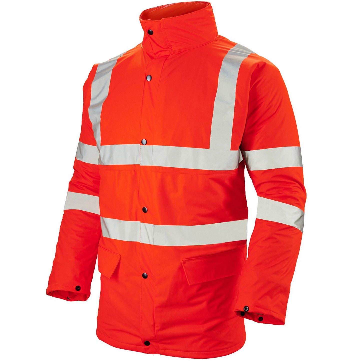 Stormflex Hi Vis Orange PU Padded Parka Heavy Duty Waterproof Jacket